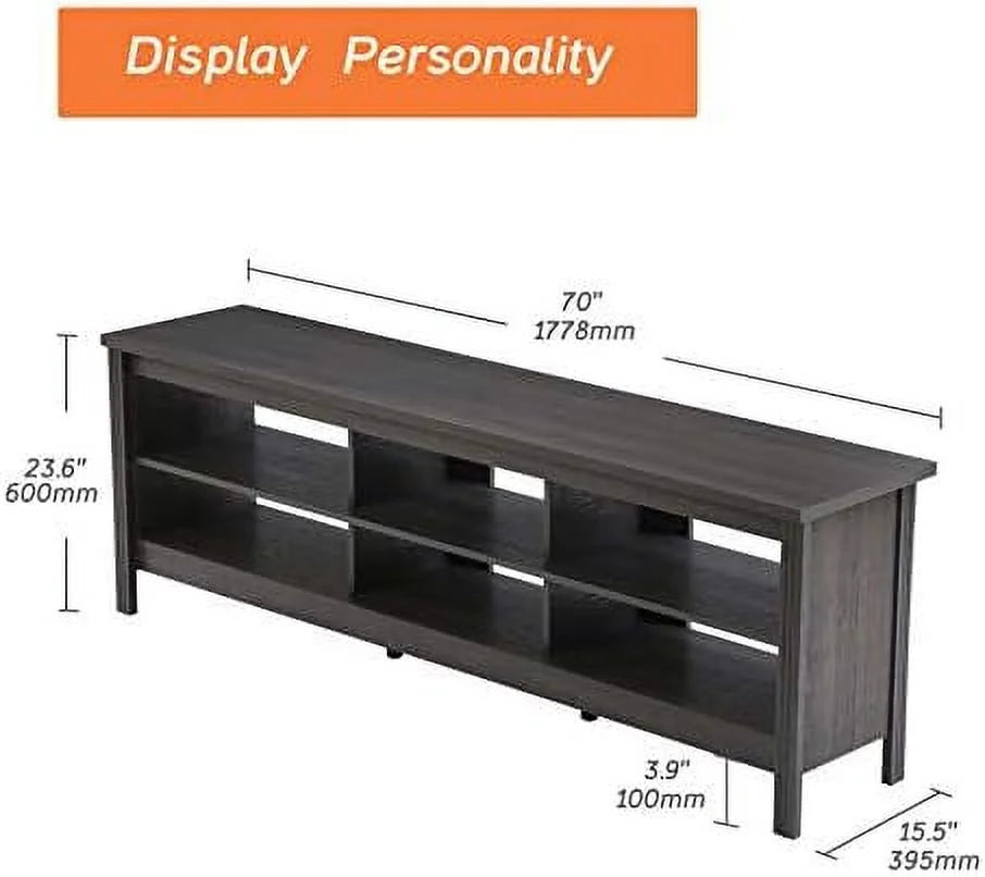 Brown Farmhouse TV Stand with 6 Cubby I73915