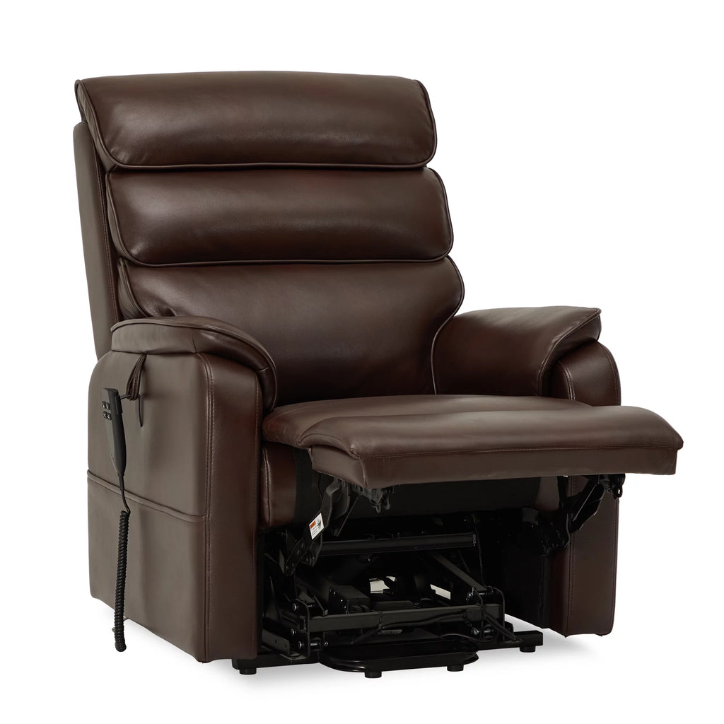 Brown Faux Leather Lift Recliner with Massage Heating M1784
