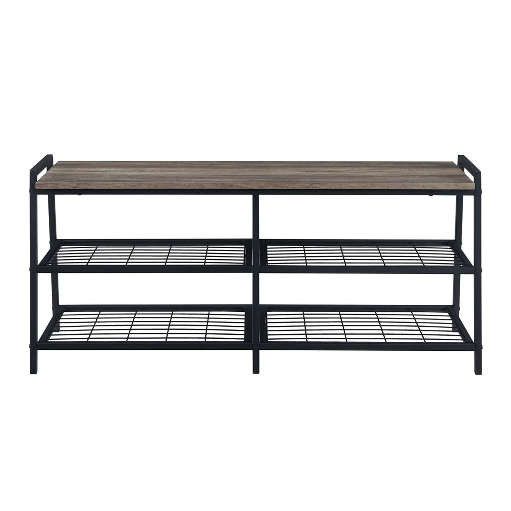 3-Tier Metal MDF Wood Shoe Rack Y54000
