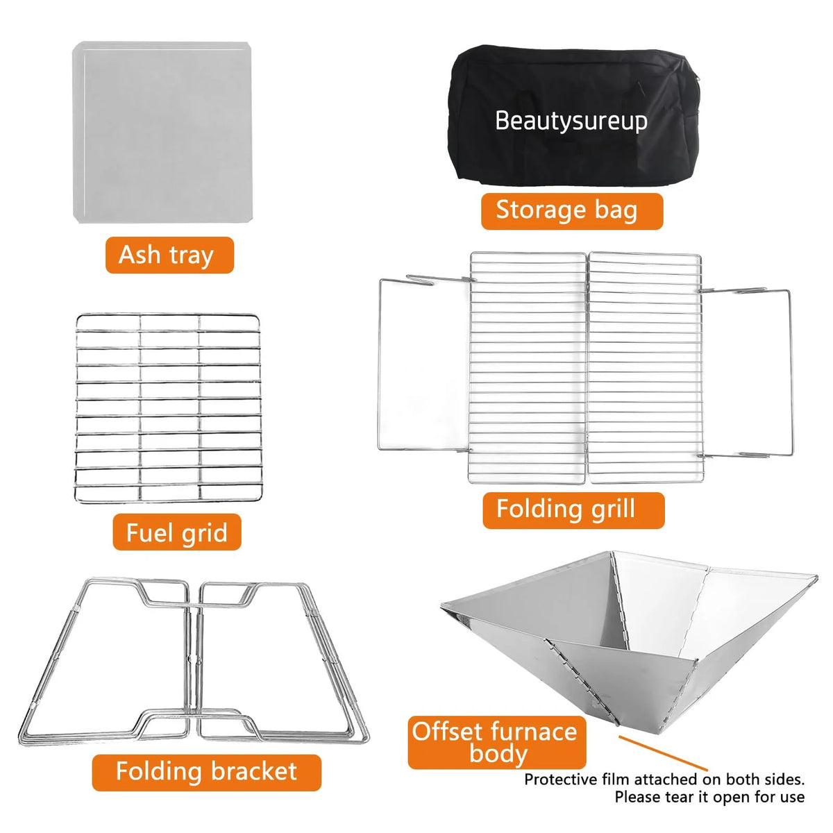 Charcoal Folding Stainless Steel BBQ Grill E182515