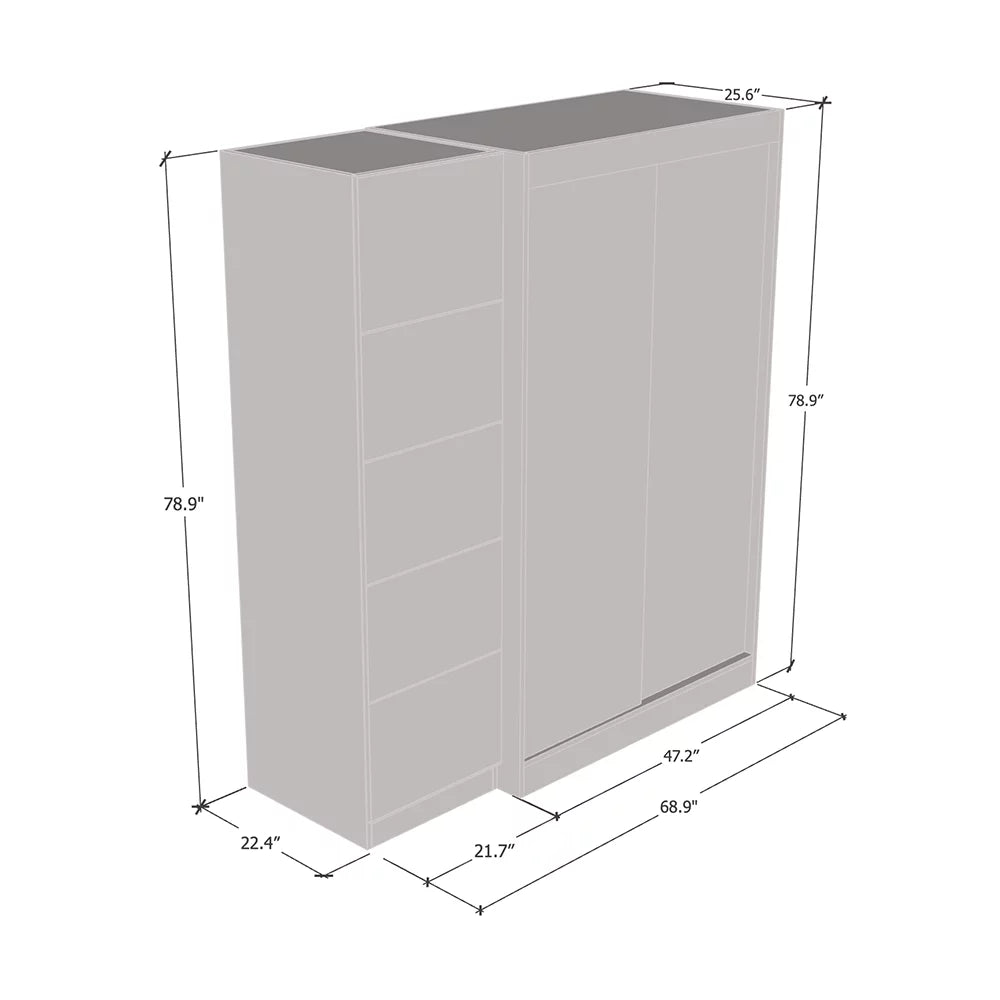 Wardrobe with 1 Mirror N90003