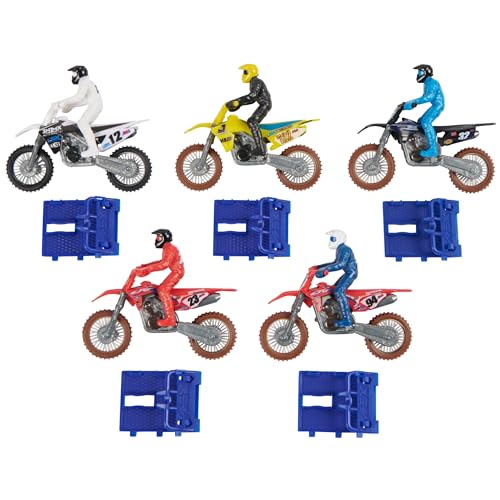 1:24 Scale Die-Cast Motorcycles with Rider Figure 5-Pack K650937