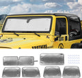 Windshield Sun Shade Sun Visor for Jeep Wrangler TJ, 6PCs Pack of 2 F9789