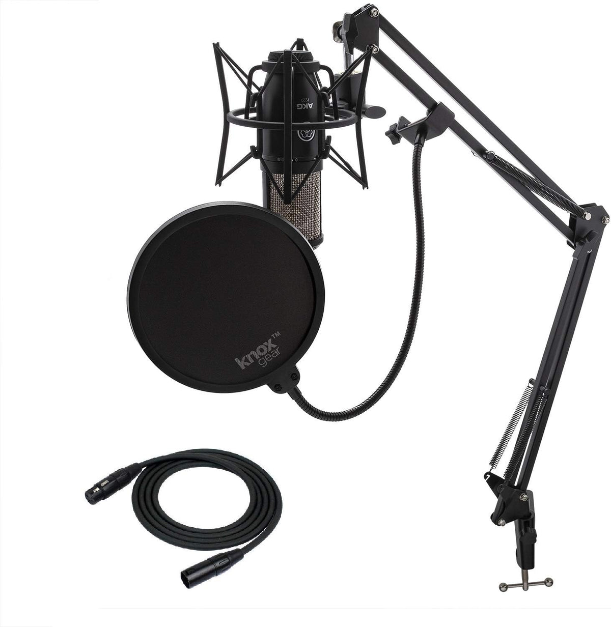 Condenser Microphone with Studio Stand, Pop Filter and XLR Cable M5689