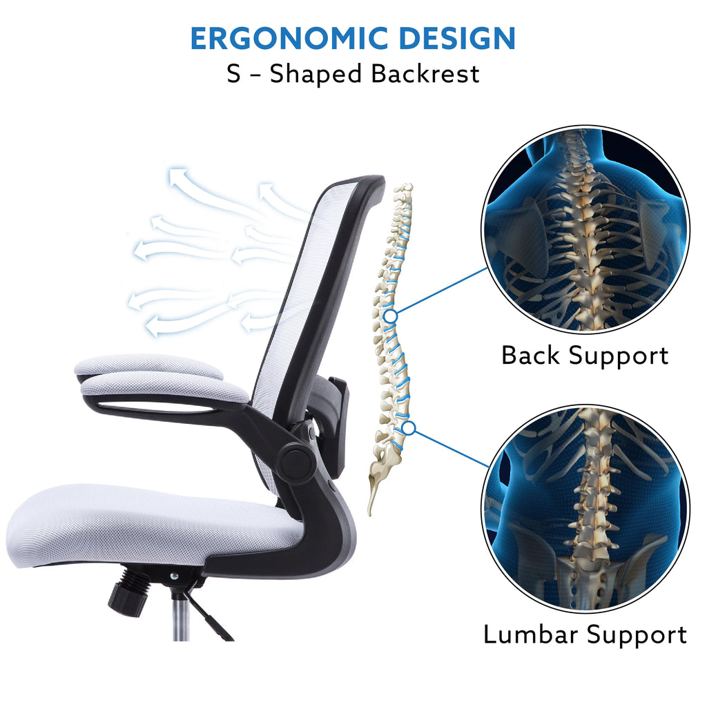 White Ergonomic Mesh Drafting Chair with Foot Ring Q689423