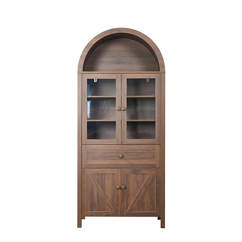 Pantry Cabinet with Drawer, 2 Cabinets and 6 Door Shelves, Adjustable Shelves, 71.65" C8055