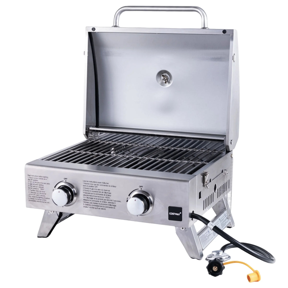 Portable Gas Grill with Lid & Handle H750351