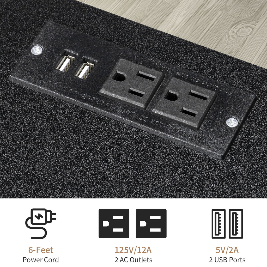 Black 4 Drawer Dresser with Power Outlets C58824