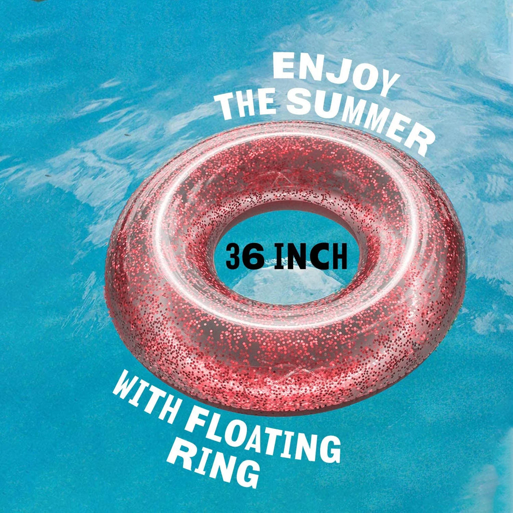 Rose Gold Inflatable Pool Floats Rings, 36 Inch X459389