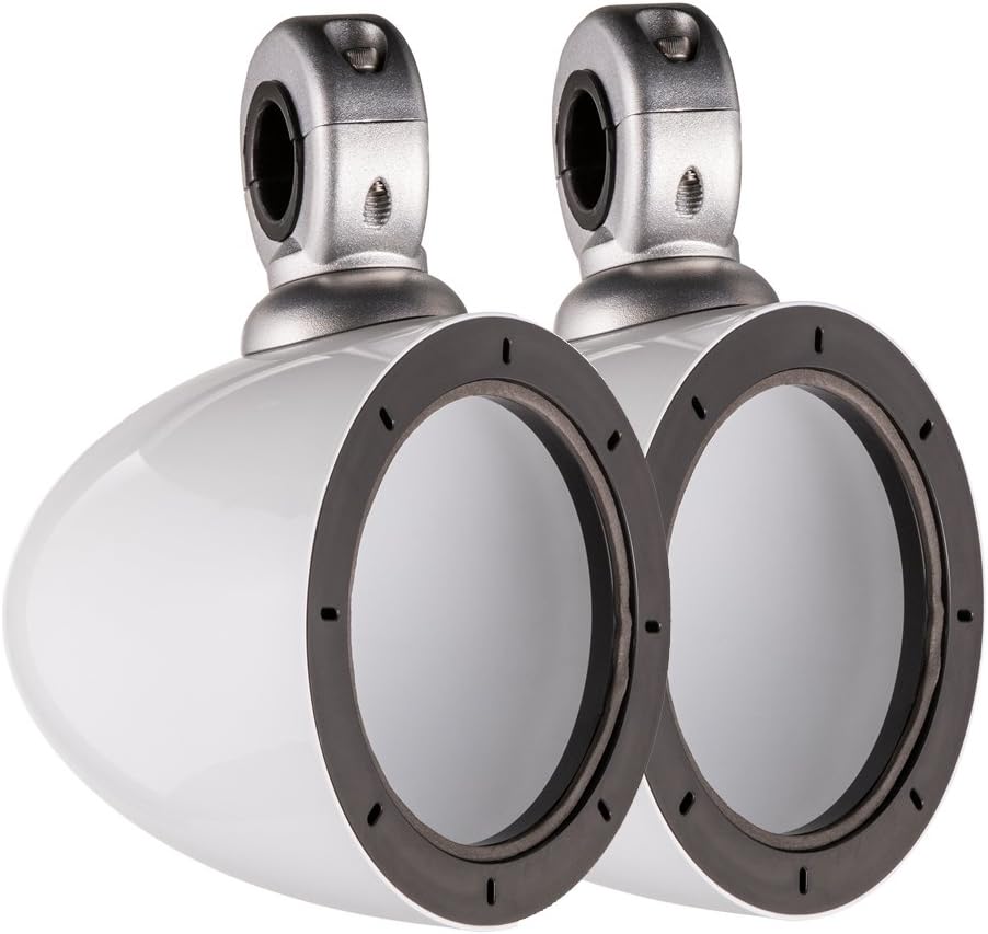 White Mini Wake Tower Marine Enclosures with 4" DSC Speakers H3275