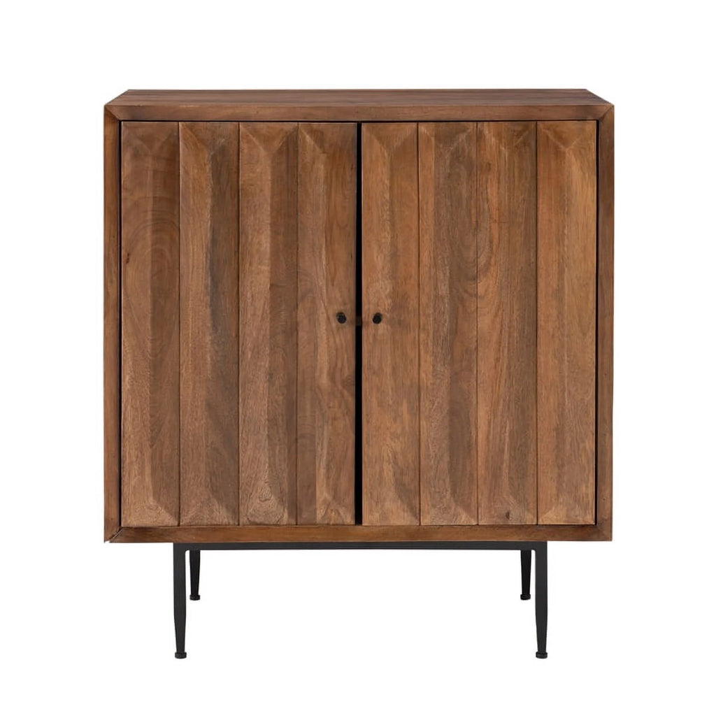 Brown Wood Cabinet with 2 Shelves K91945
