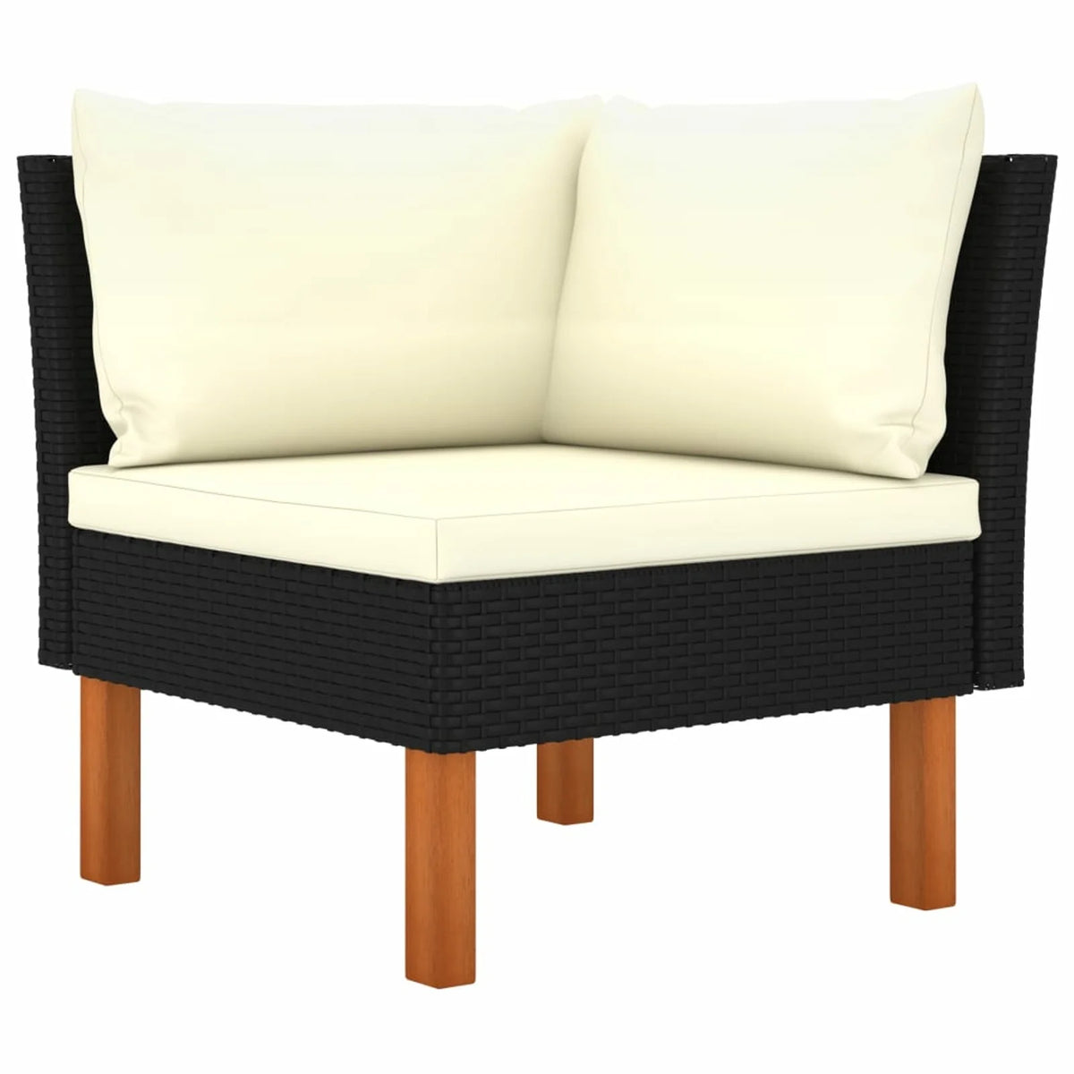 Black Poly Rattan 6 Piece Patio Set with Cushions S6465