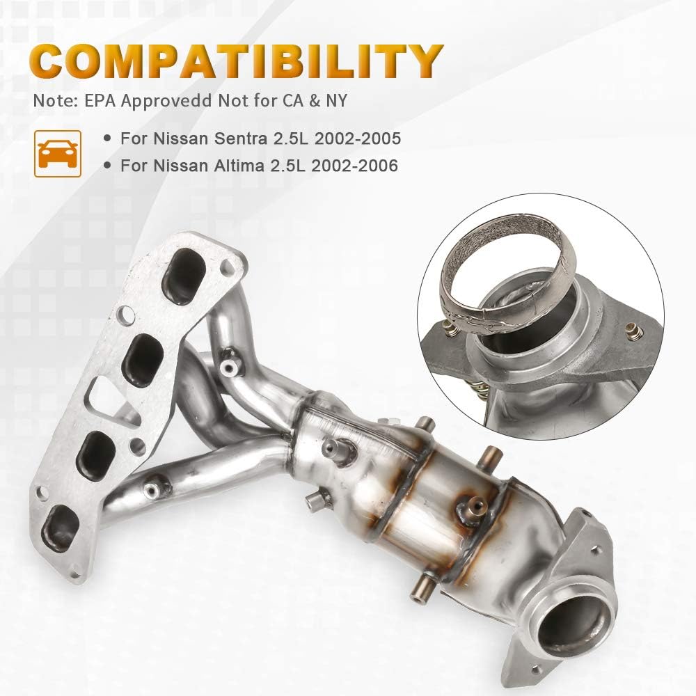 Front Exhaust Manifold Catalytic Converter with Gasket for Nissan Altima 2.5L L20460