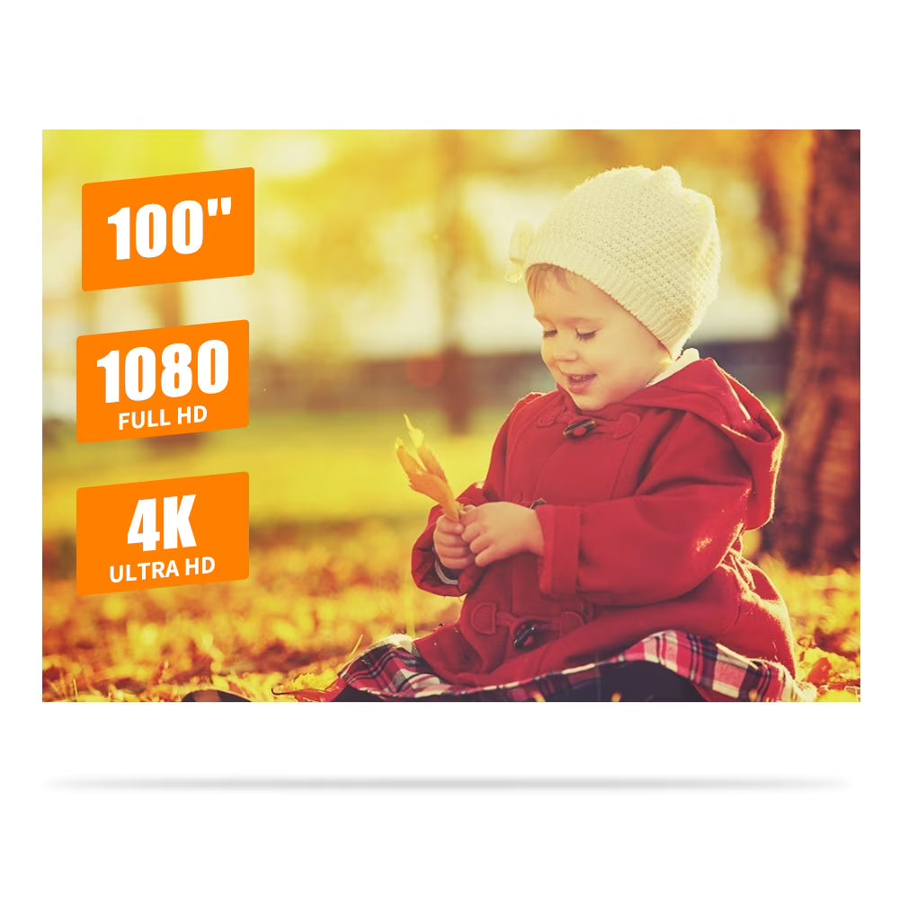 100 Inch Portable Metal Projector Screen 16:9 Foldable Projection Screen F9963