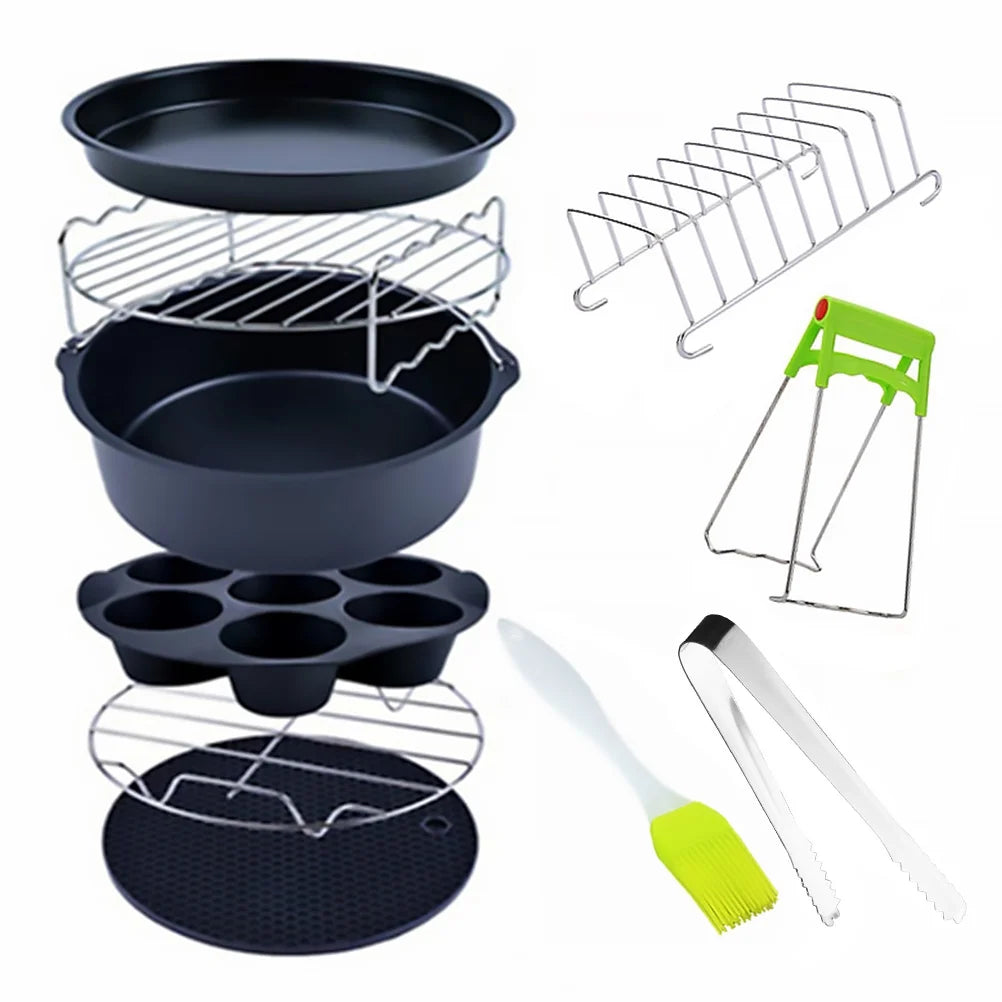 Air Fryer Accessories Set Kitchen Food Rack Basket Mould Cake J93661