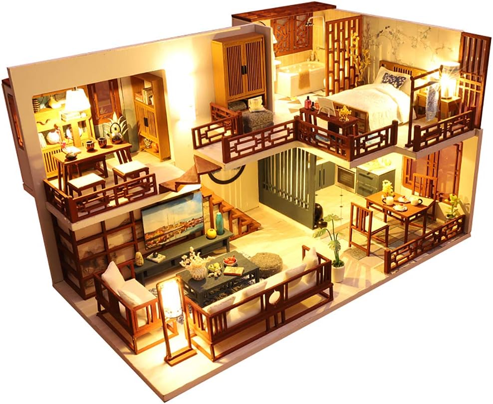 DIY Dollhouse Kit with Furniture, 1:24 Scale J63077