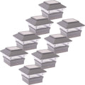 8 Pack Solar Powered LED Fence Post Cap for 4x4 or 5x5 Posts (Gray) E30915