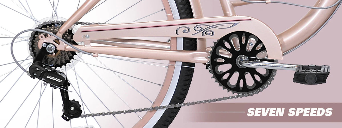 26 In. Rose Gold Women's Cruiser Bike A1355