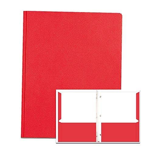 Red 2-Pocket Folders with Prongs, 25/Box R6721