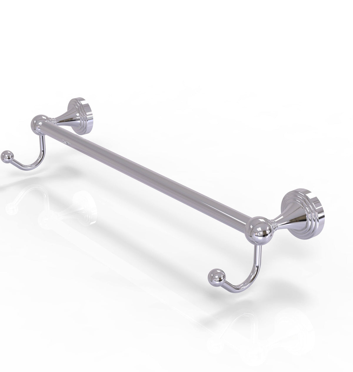 Polished Chrome 30x22 Towel Bar with Integrated Hooks U352306
