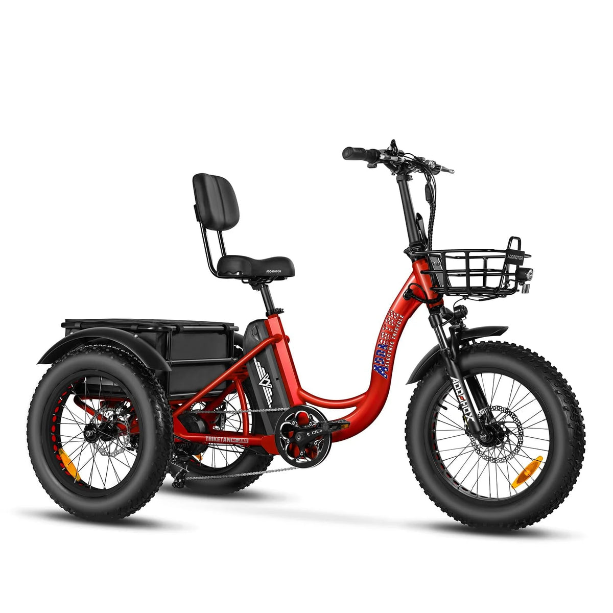 Step-Thru Fat Tire Electric Trike with Basket, 750W 48V 20Ah Black X379742