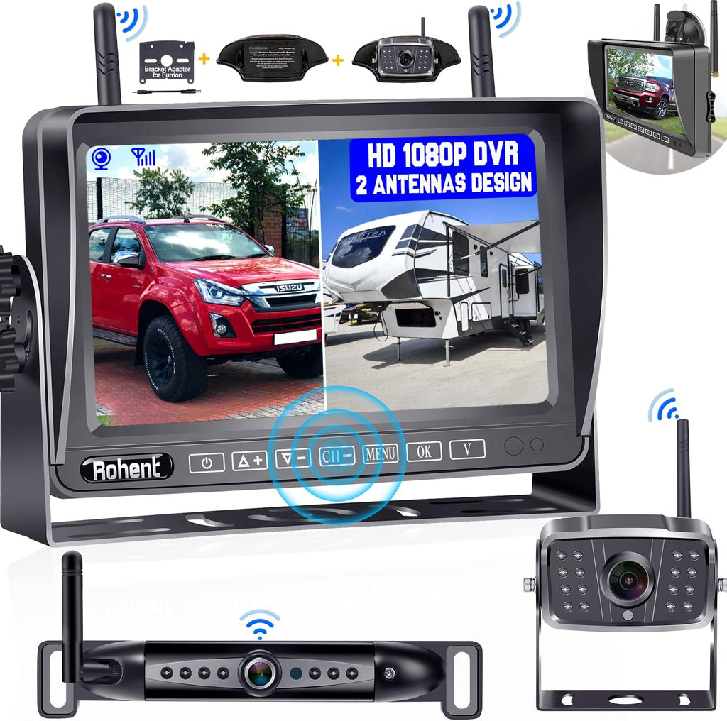 Wireless Backup Camera System with 7 Inch Monitor and 2 Cameras Z3491