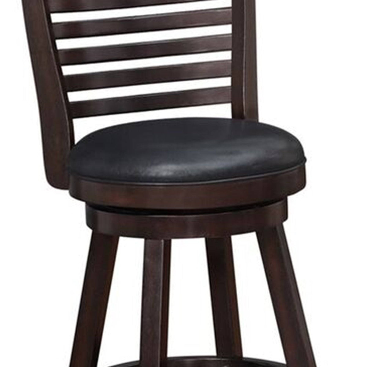 Brown and Black Leatherette Swivel Counter Stool Set of 2 M80182