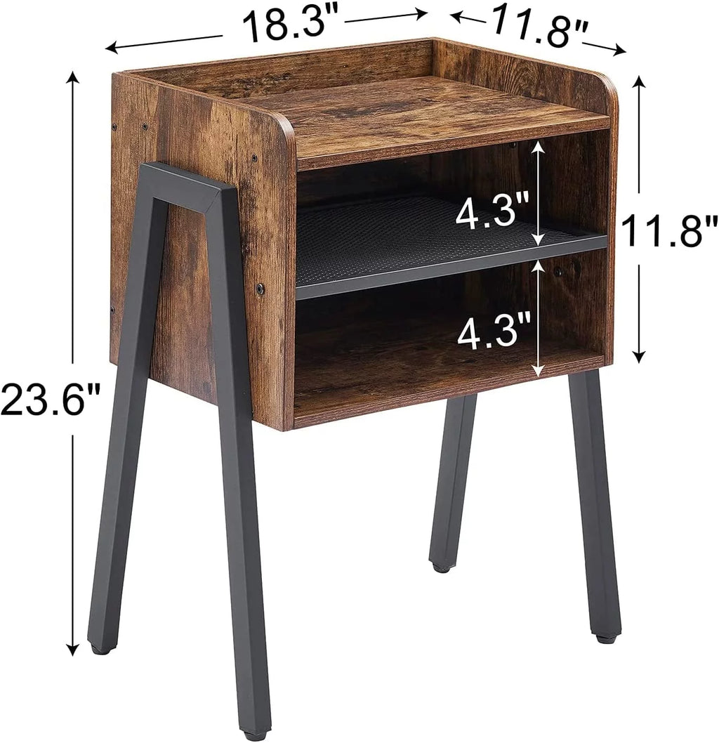 Set of 2 2-Tier Storage Nightstand K406