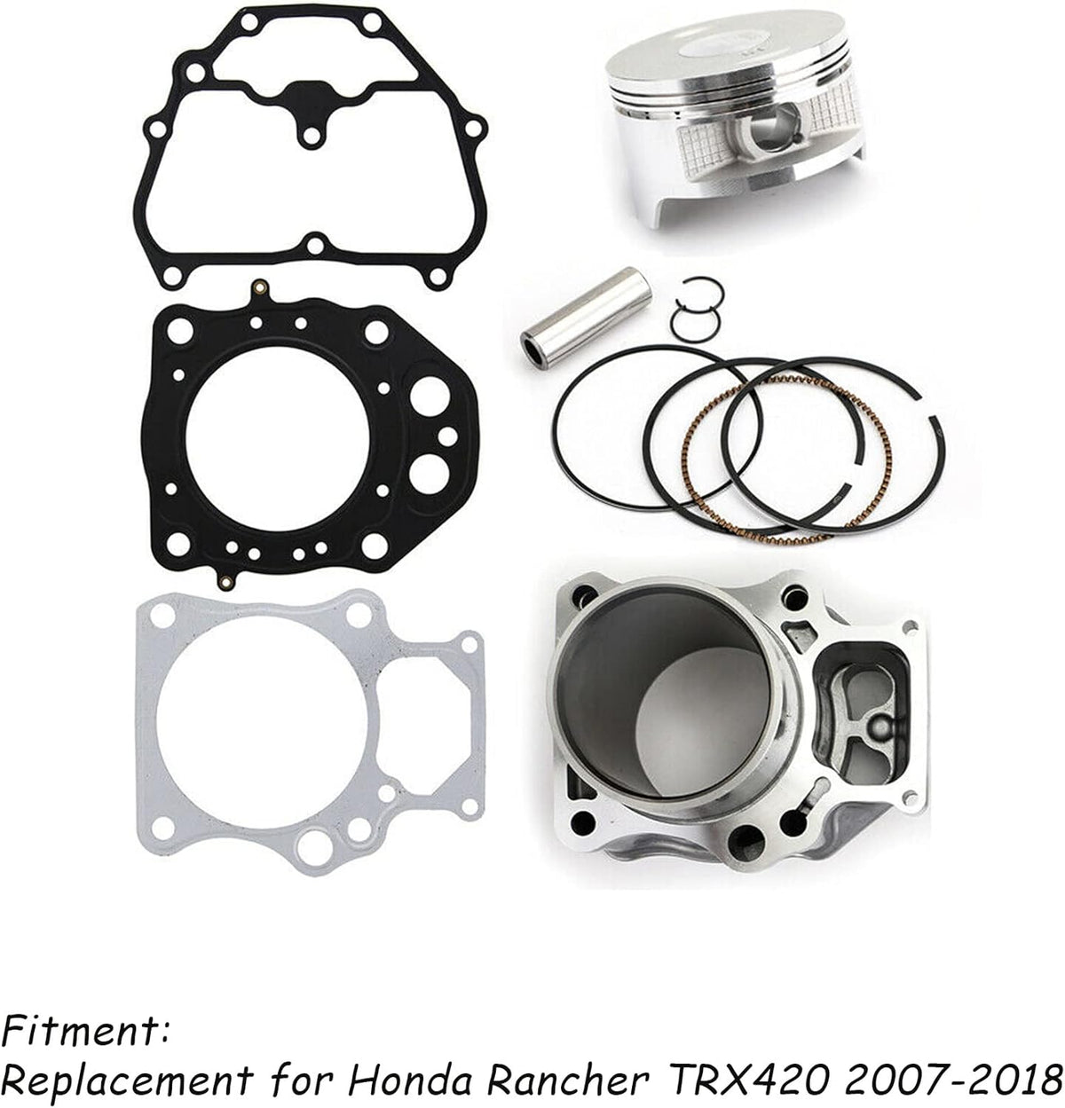 Cylinder Piston Gasket Top End Rebuild Kit for Honda Rancher TRX420 2007-2018 M4503