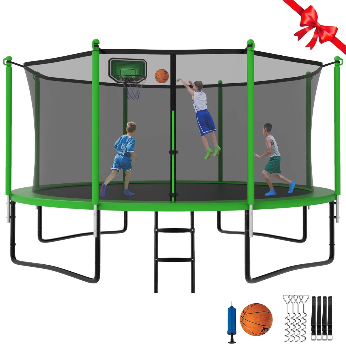 12FT Round Outdoor Trampoline with Enclosure Net Z22771