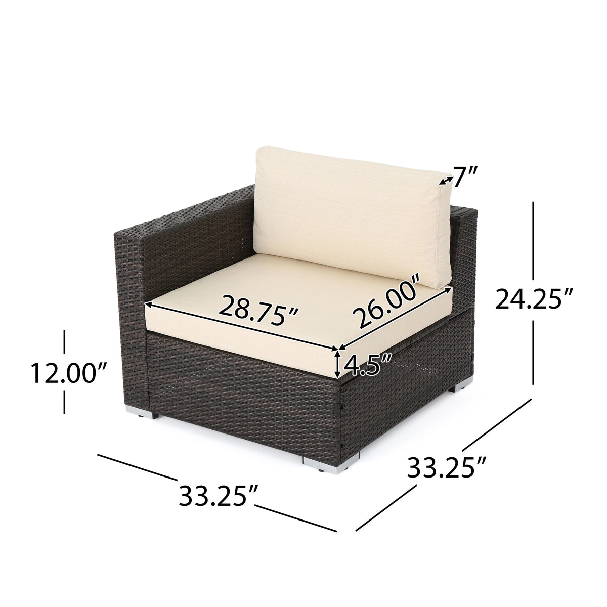 5 Piece Wicker Sectional Sofa Set with Cushions C24198