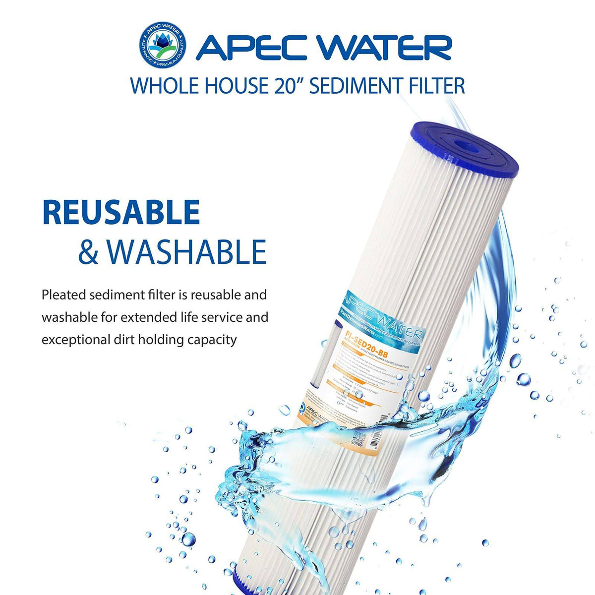 Blue Pleated Sediment Water Filtration System E2656