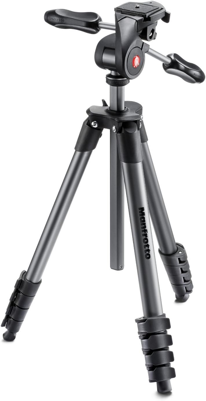 Compact Light Aluminum 4-Section Tripod Kit with Ball Head, Black, Pack of 2 E25409