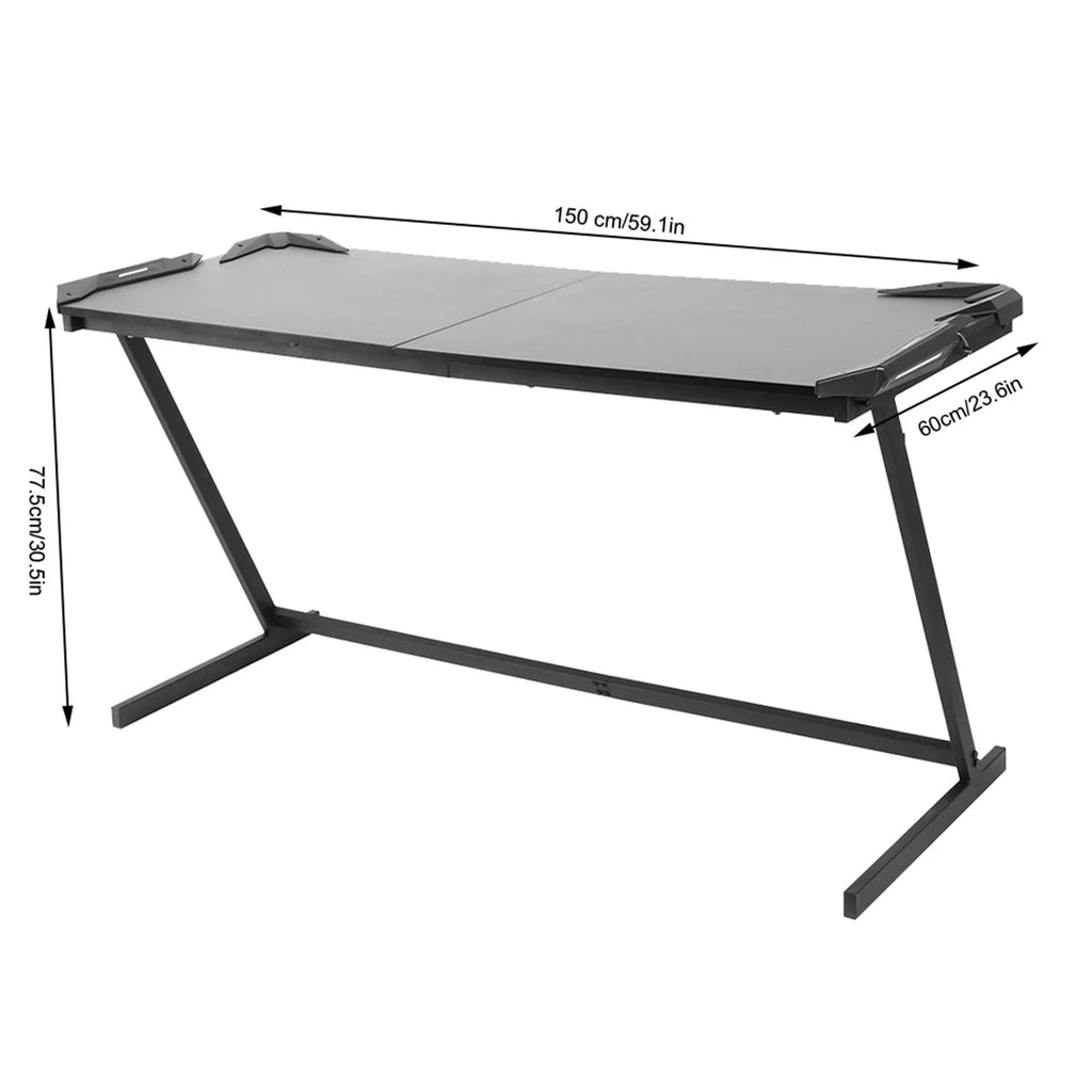 Black 59in Computer Desk Gaming Desk with LED Light V321