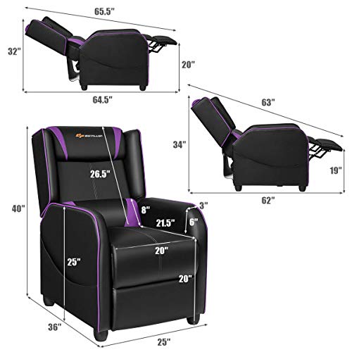 PU Leather Recliner Chair with Footrest S6266