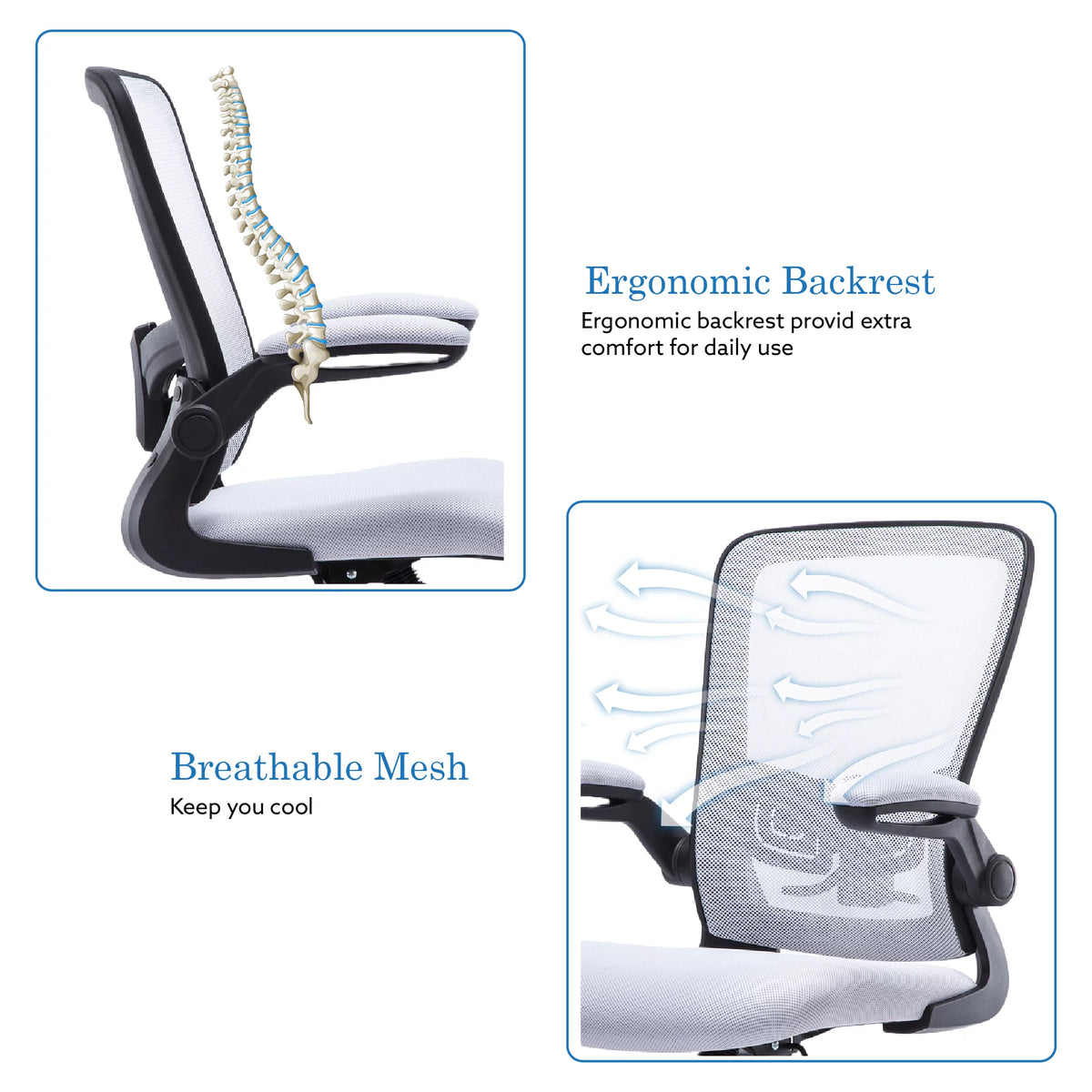 White Ergonomic Mesh Drafting Chair with Foot Ring Q689423