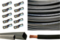 6 Gauge 25 Feet Red + 25 Feet Black Pure Copper Flexible Cable + 10pcs 3/8 Tinned Copper Cable Lug Terminal Connectors + 3 Feet Black Heat Shrink Tubing W56827