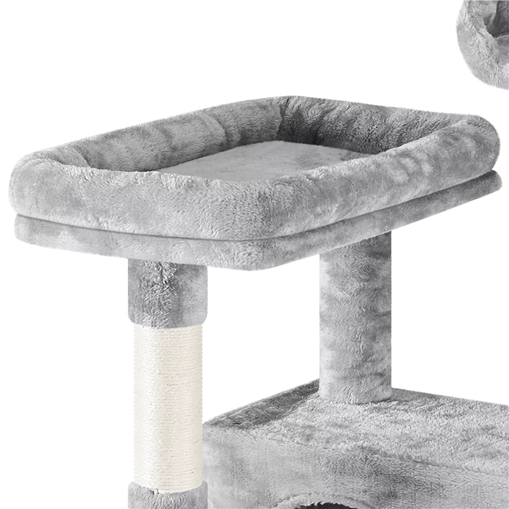 Light Gray Multilevel Cat Tree with 2 Condos O90947