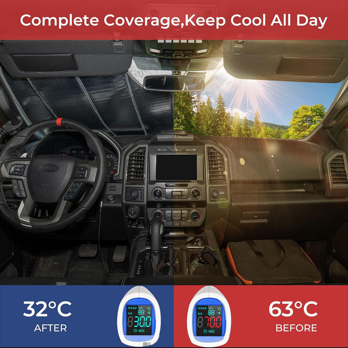 Foldable Windshield Sunshade Pack of 2 O917