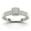 10K White Gold Diamond Square Frame Engagement Ring Q73104