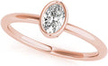 Oval Diamond Solitaire Engagement Ring in 14K Gold J819