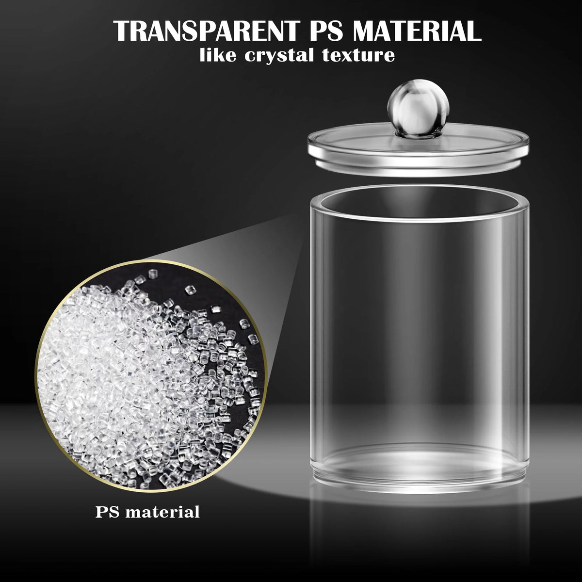 6 Pcs Cotton Swab Ball Pad Holder Clear Makeup Organizer S146