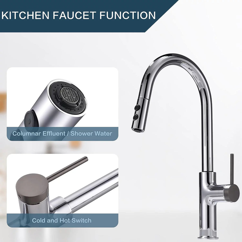 Chrome Pull Down Sprayer Kitchen Faucet I46434