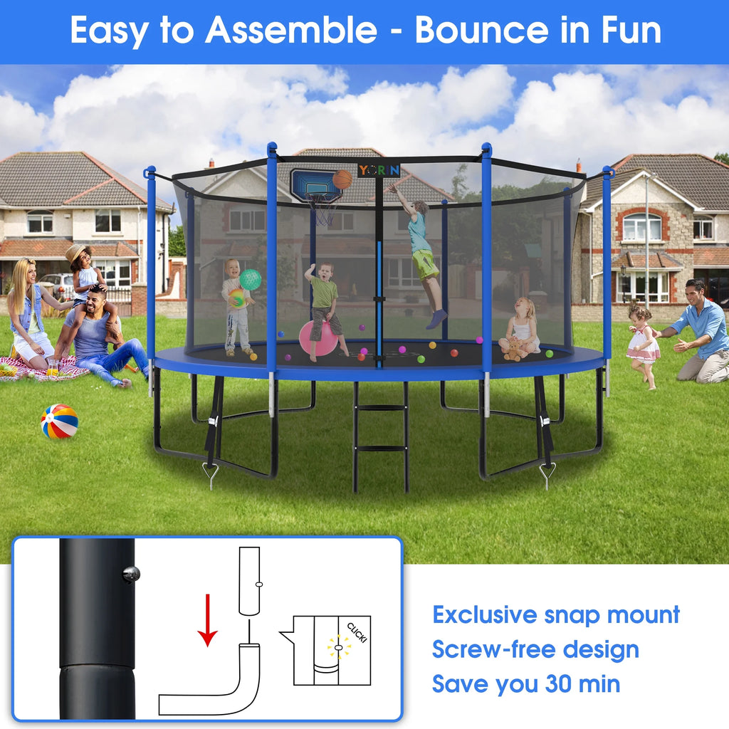 12FT Round Outdoor Trampoline with Enclosure Net Z22771