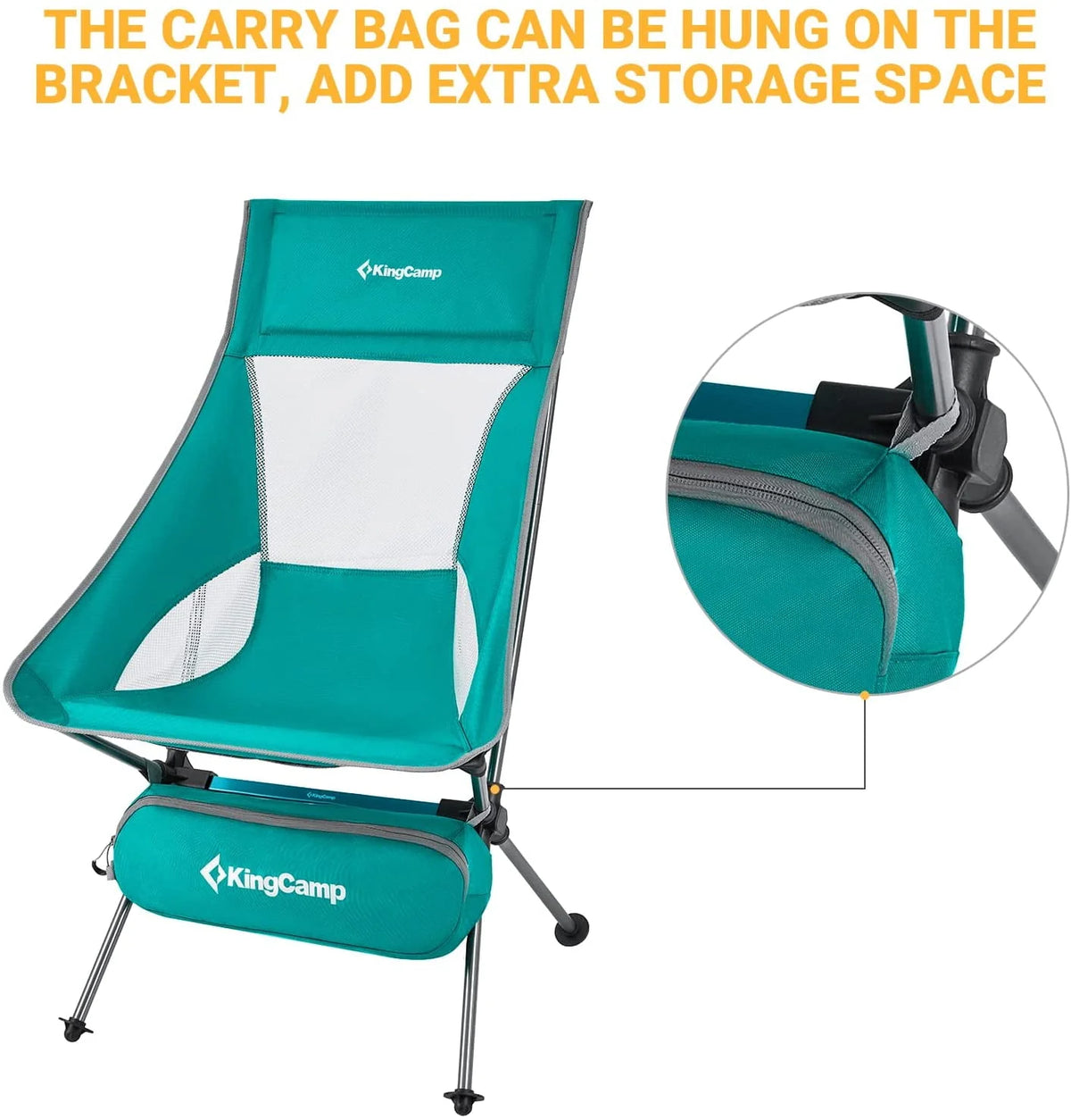 2 Pack High Back Lightweight Extra Wide Folding Camping Chairs with Carry Bag Black F2456