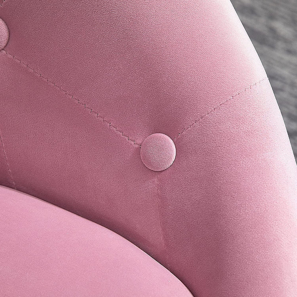 Pink Tufted Swivel Accent Chair Height Adjustable D209806