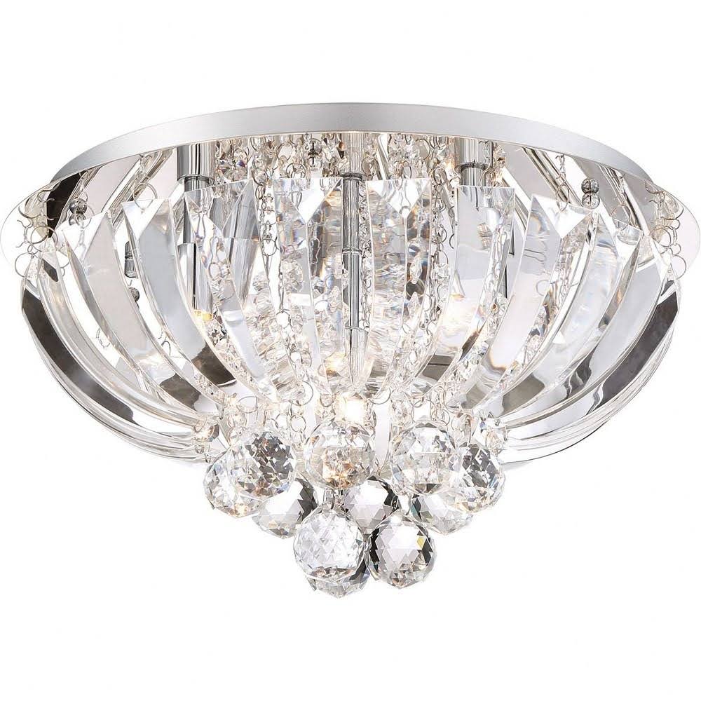 5 Light Flush Mount Polished Chrome Silver O68860