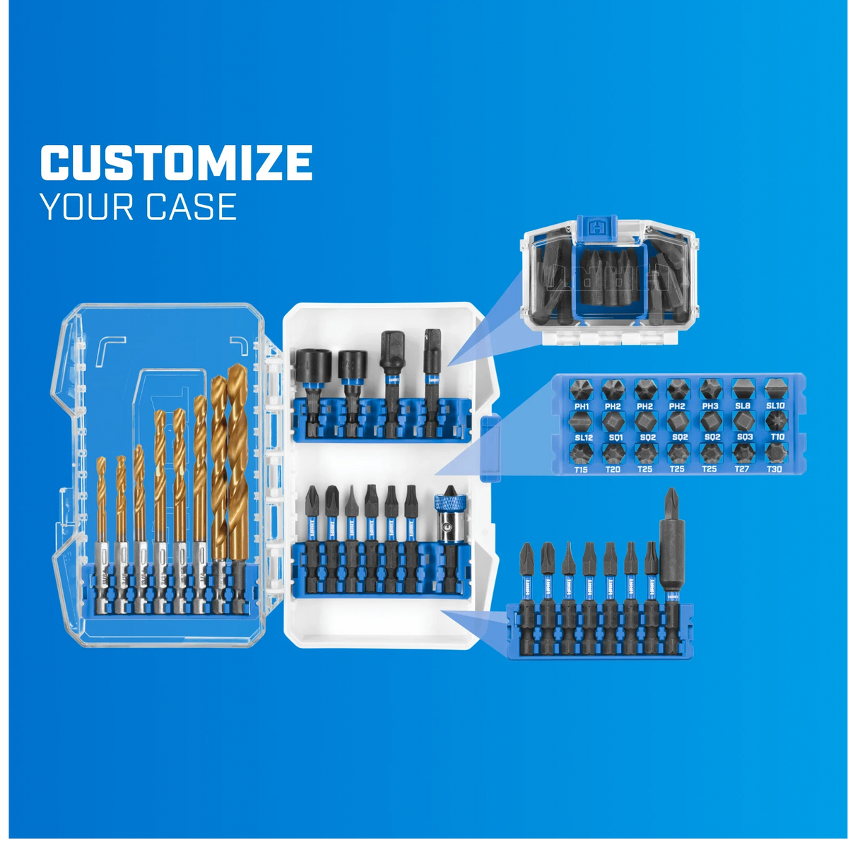 60-Piece Impact Drill & Drive Bit Set with Modular Case V44087