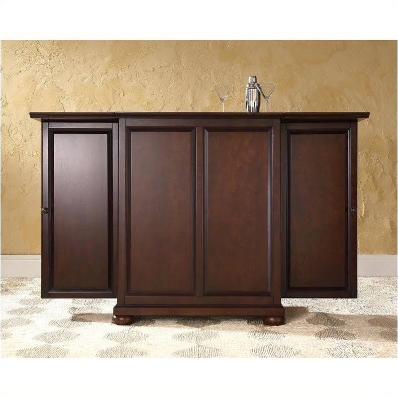 Expandable Home Bar Cabinet in Vintage Mahogany W303