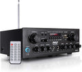 500W 4 Channel Bluetooth Amplifier with USB Microphone AUX FM RCA J482